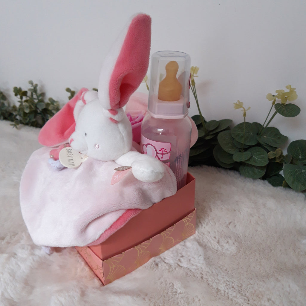 Gâteau de couches - Mini gâteau Lapin blanc et rose