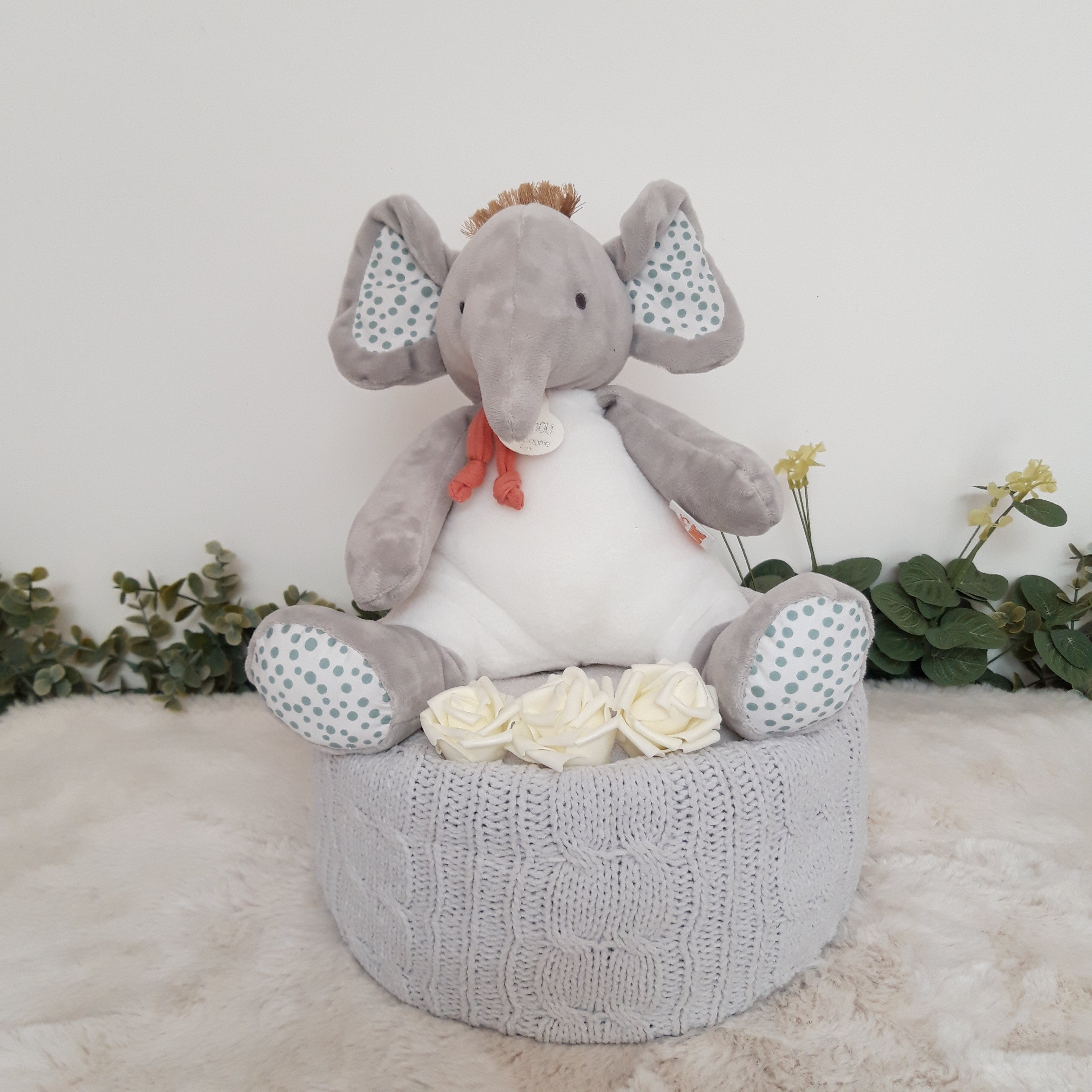 Gâteau de couches - Eléphant couleur savane
