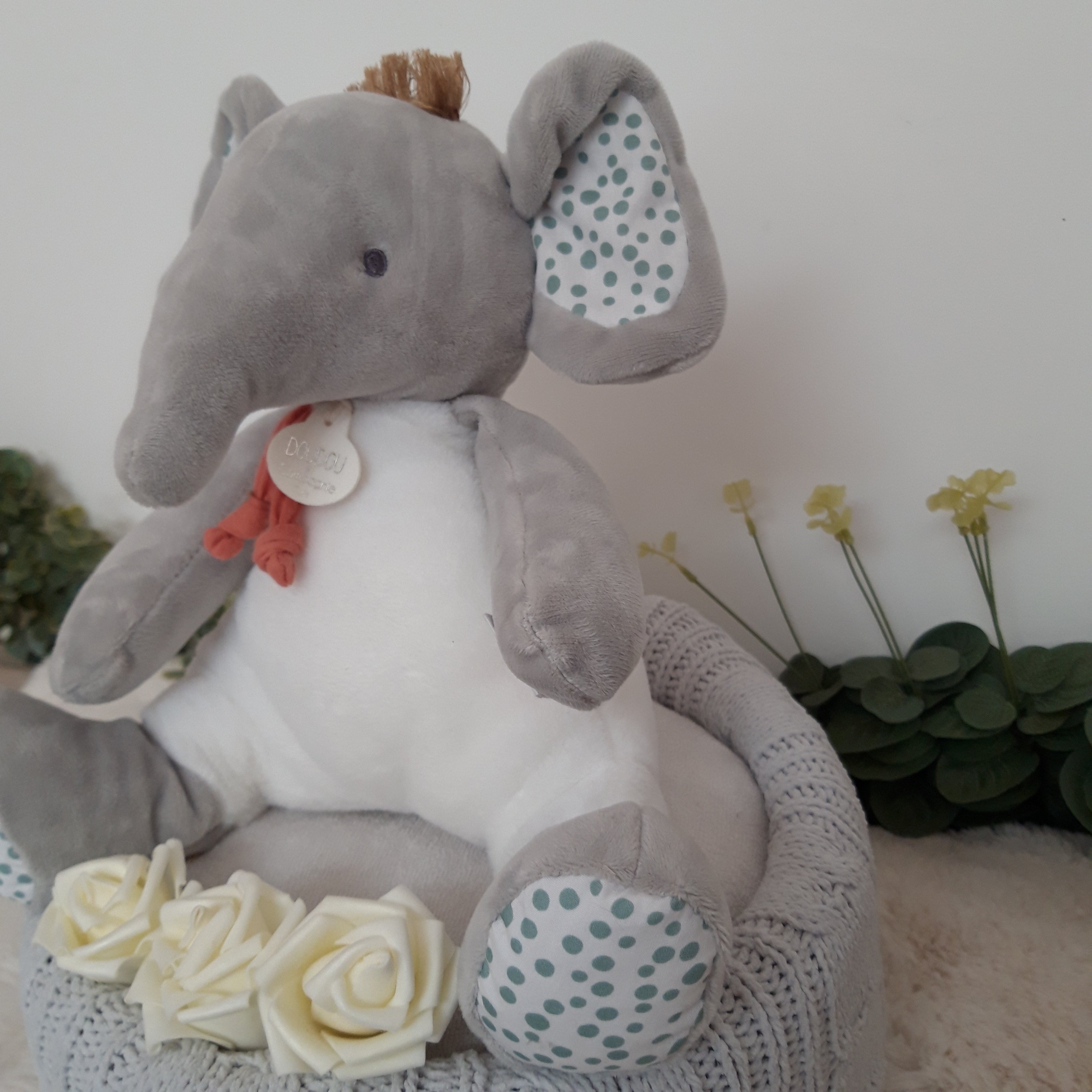 Gâteau de couches - Eléphant couleur savane