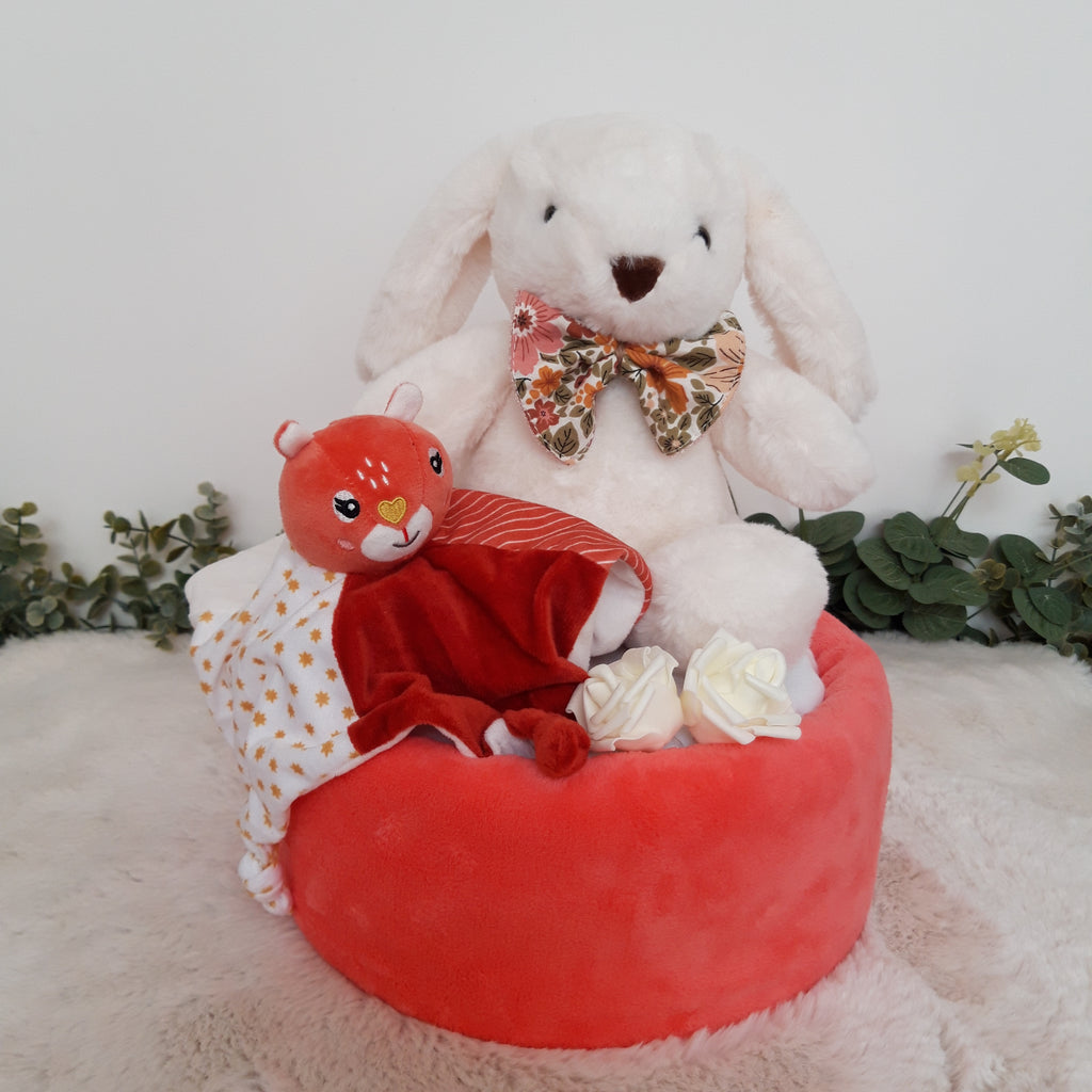 Gâteau de couches - Lapin blanc et écureuil