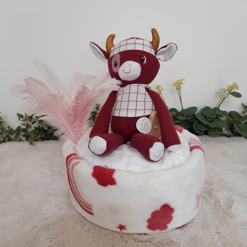 Gâteau de couches - La vache Rosalie en solo