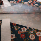Sac à tarte en tissu enduit - Fleurs bleues et blanches