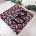 Sac à tarte en tissu enduit - Fleurs roses et fuschia