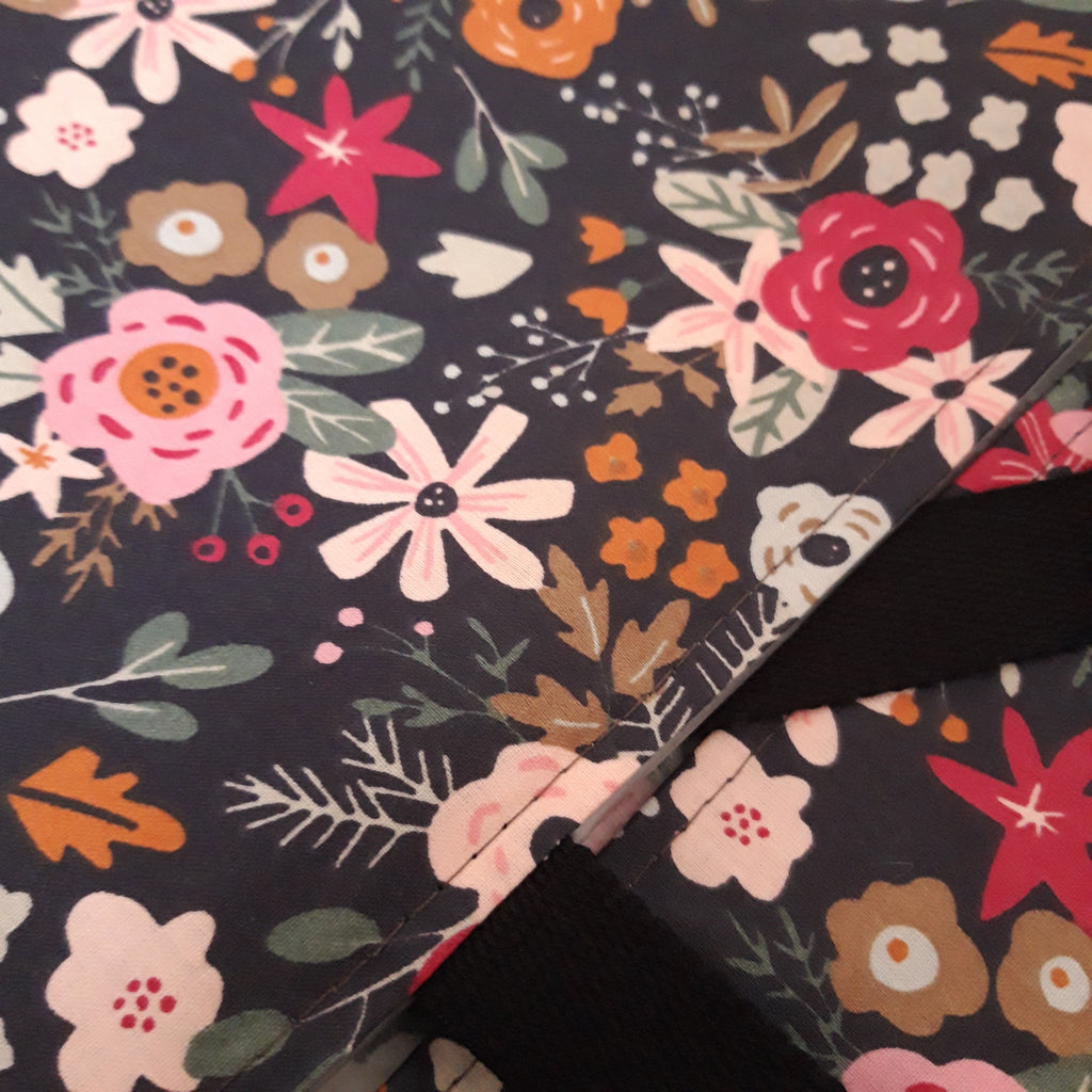 Sac à tarte en tissu enduit - Fleurs roses et fuschia