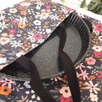 Sac à tarte en tissu enduit - Fleurs roses et fuschia