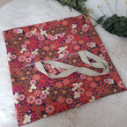Sac à tarte en tissu enduit - Fleurs roses, fuschia et blanches