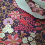 Sac à tarte en tissu enduit - Fleurs roses, fuschia et blanches