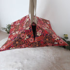 Sac à tarte en tissu enduit - Fleurs roses, fuschia et blanches