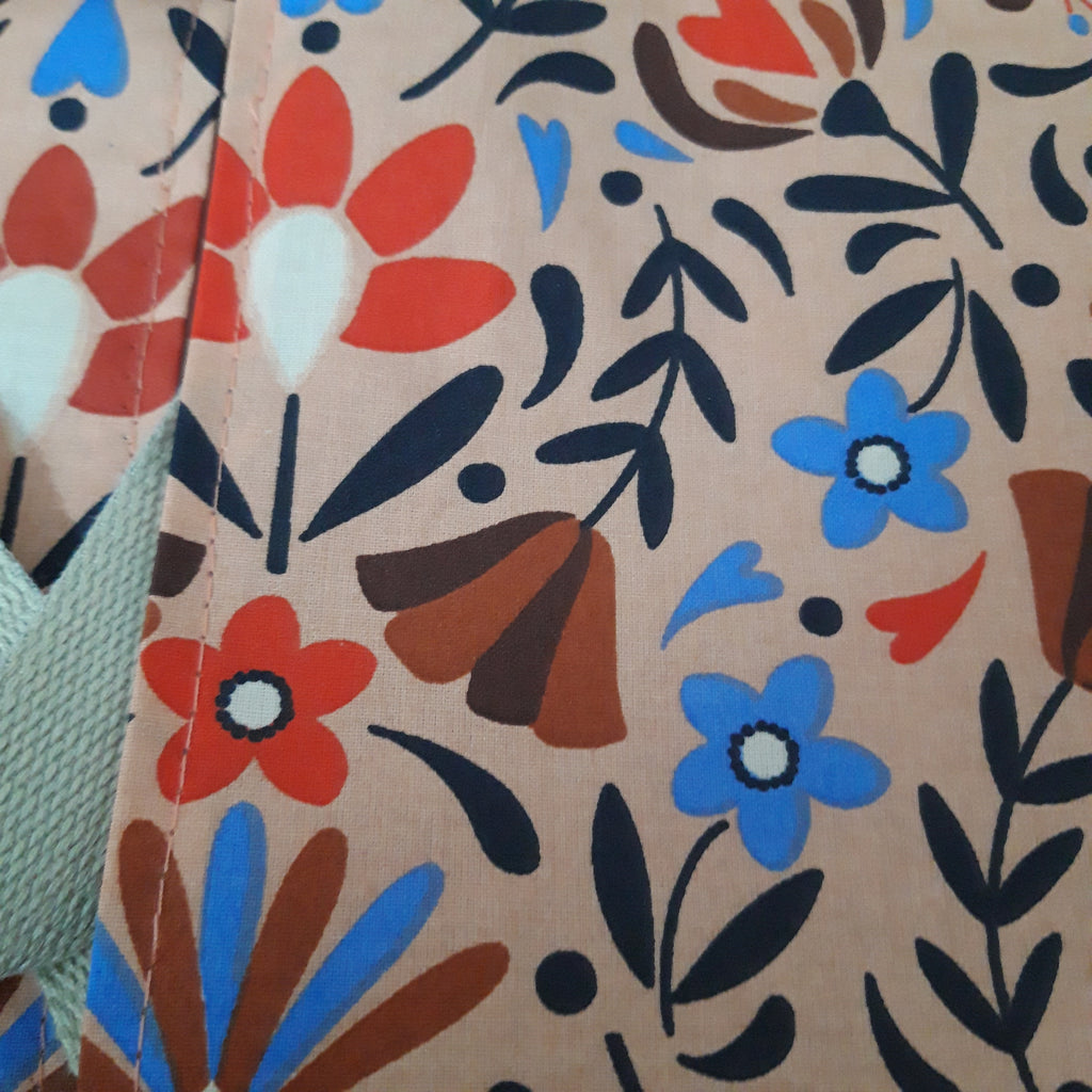 Sac à tarte en tissu enduit - Fleurs saumon