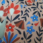 Sac à tarte en tissu enduit - Fleurs saumon