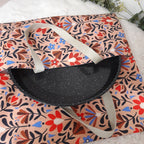 Sac à tarte en tissu enduit - Fleurs saumon