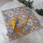 Sac à tarte en tissu enduit - Fleurs moutarde