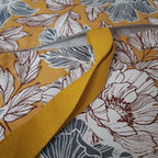 Sac à tarte en tissu enduit - Fleurs moutarde