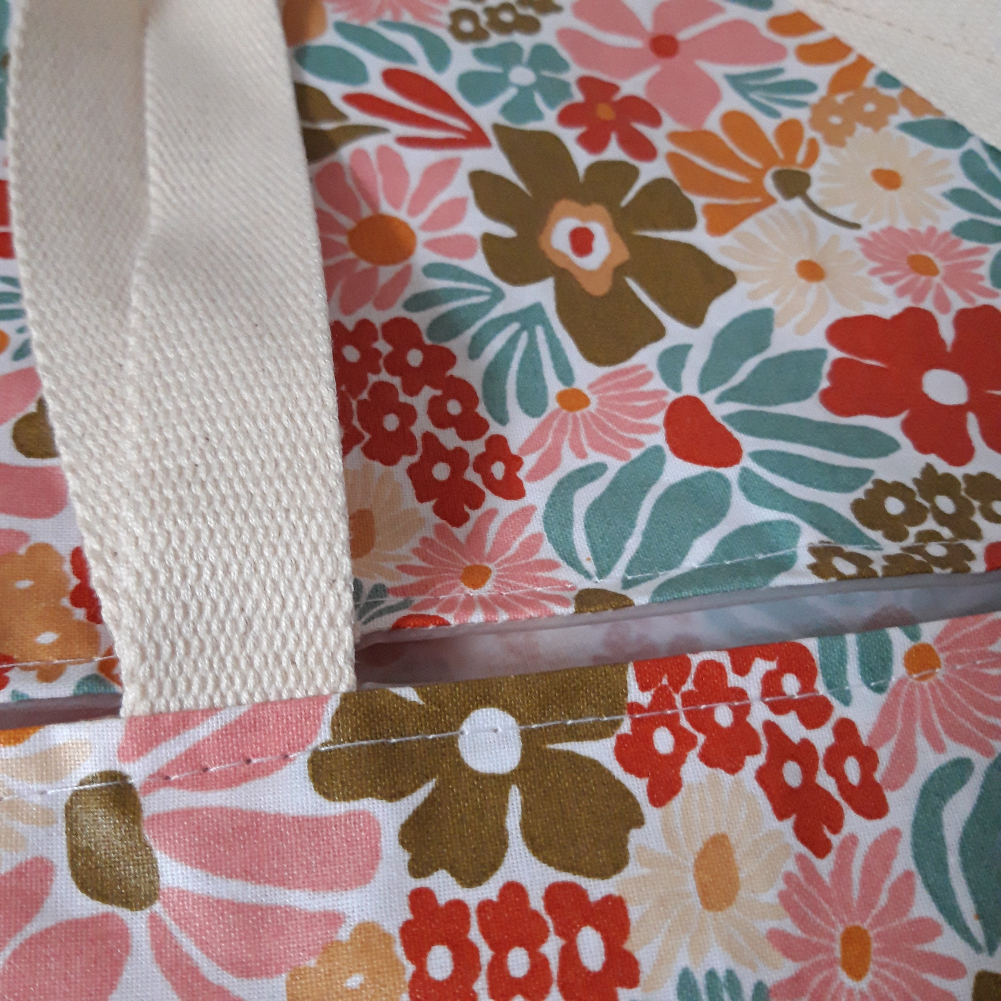 Sac à tarte en tissu enduit - Fleurs colorées