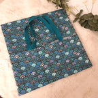 Sac à tarte en tissu enduit - Eventail bleu