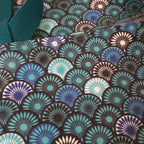 Sac à tarte en tissu enduit - Eventail bleu