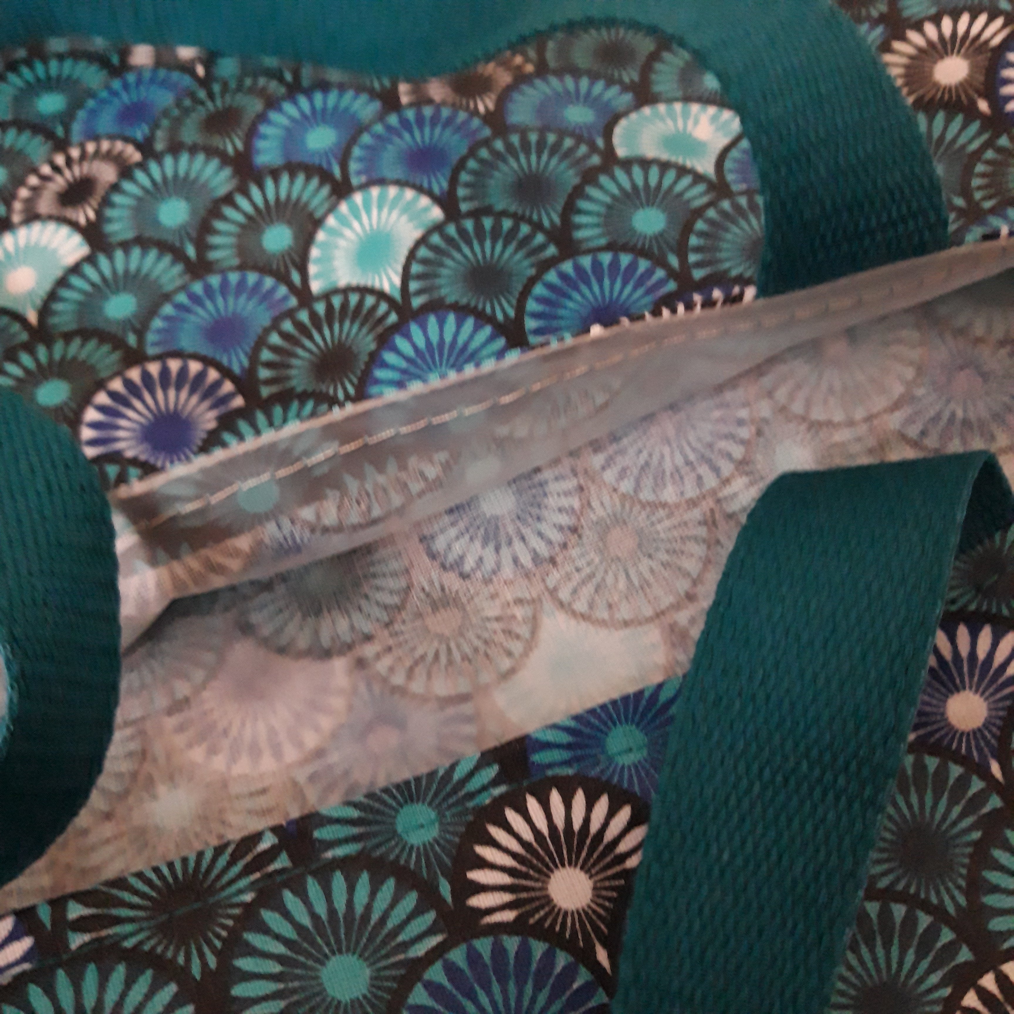 Sac à tarte en tissu enduit - Eventail bleu