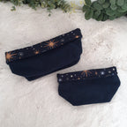 Panière bleue et dorée