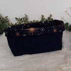 Panière bleue et dorée