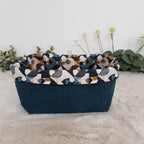 Panière bleu paon géométrique