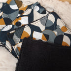 Lot de 5 lingettes bleu et moutarde géométrique