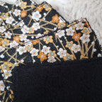 Lot de 5 lingettes fleurs noires et or