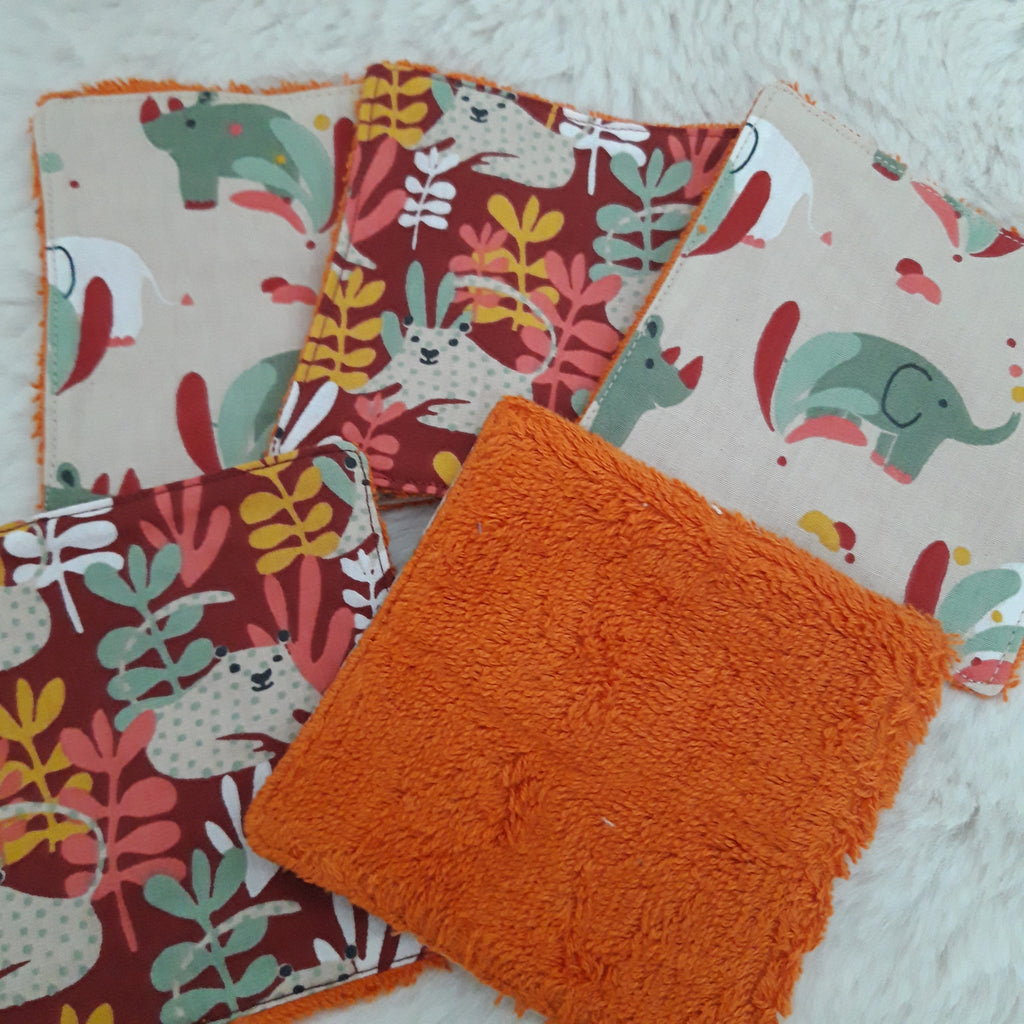 Lot de 5 lingettes éléphant et ours