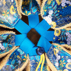 Tapis pieds au sec - Fleurs jaunes et bleues