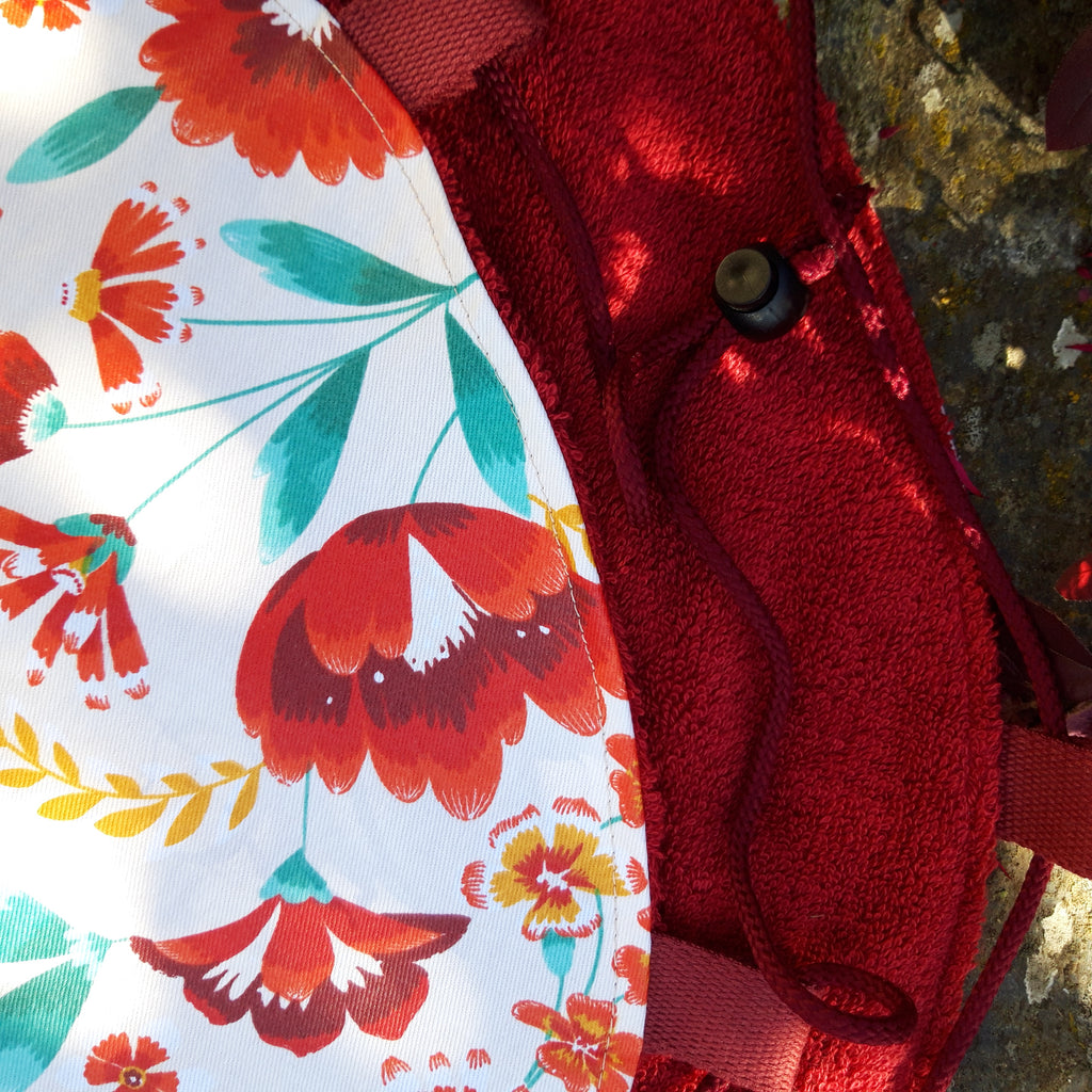 Tapis pieds au sec - Fleurs rouges