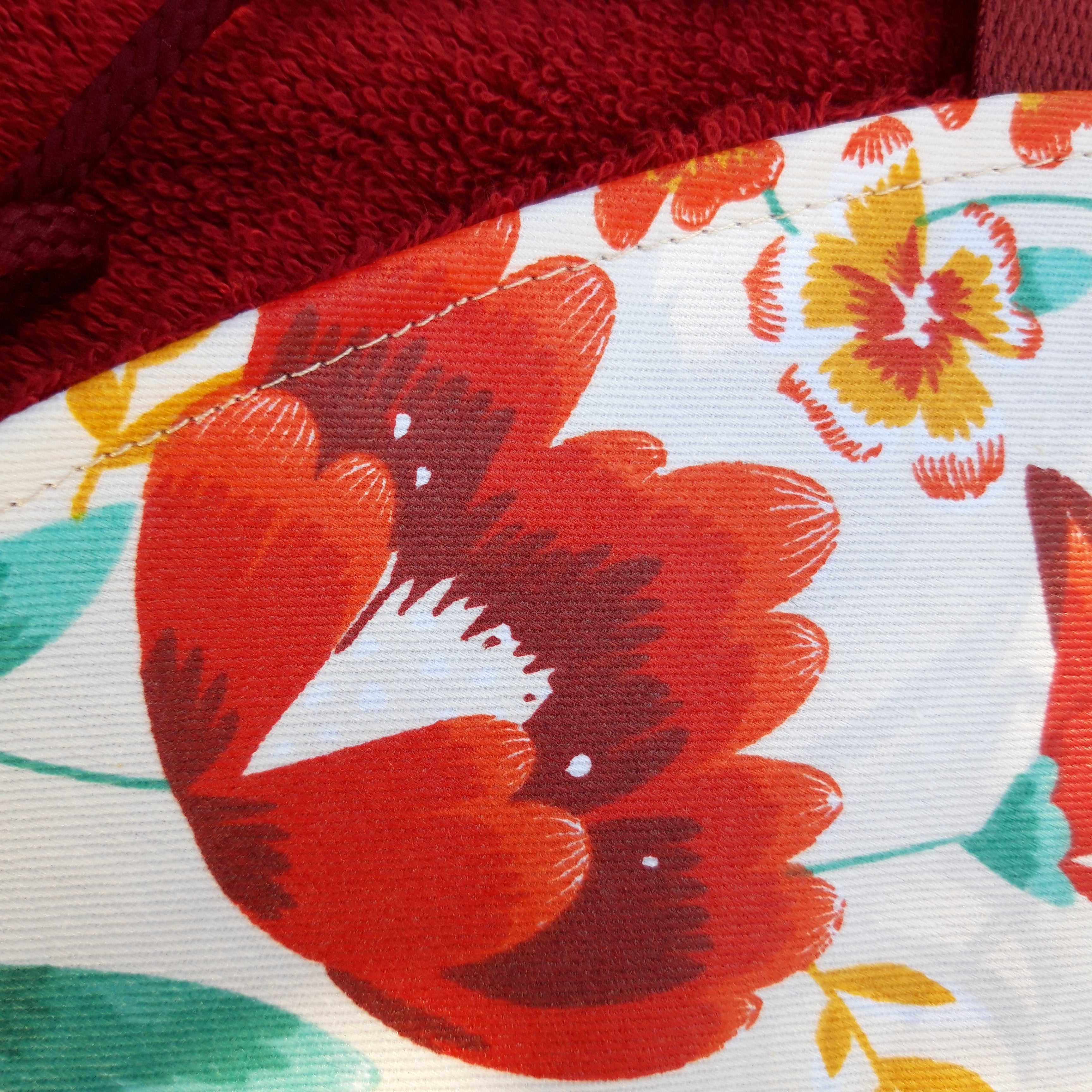 Tapis pieds au sec - Fleurs rouges