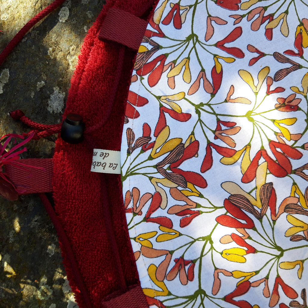 Tapis pieds au sec - Floral rouge et moutarde - Rouge