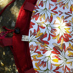 Tapis pieds au sec - Floral rouge et moutarde - Rouge