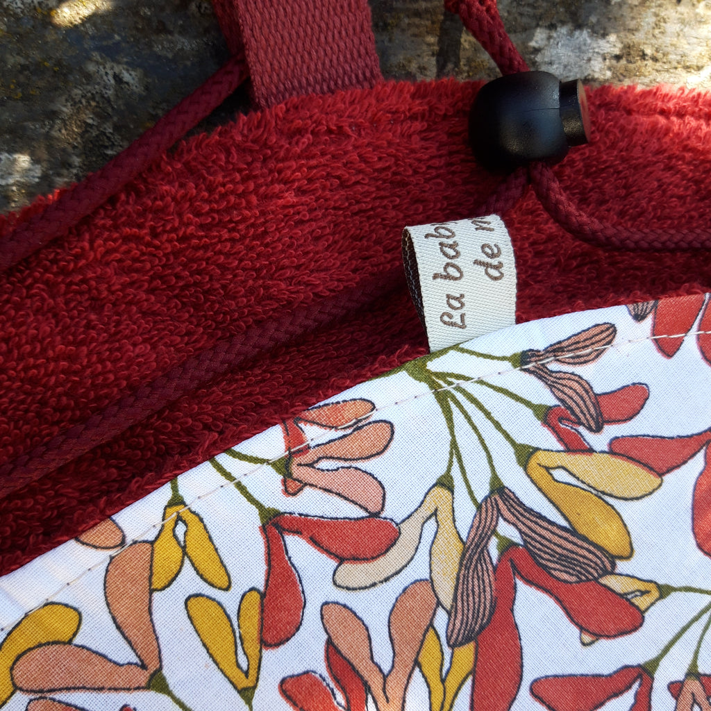 Tapis pieds au sec - Floral rouge et moutarde - Rouge