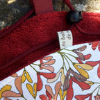 Tapis pieds au sec - Floral rouge et moutarde - Rouge