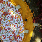 Tapis pieds au sec - Floral rouge et moutarde - Moutarde