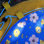 Tapis pieds au sec - Floral saumon et moutarde