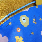Tapis pieds au sec - Floral saumon et moutarde