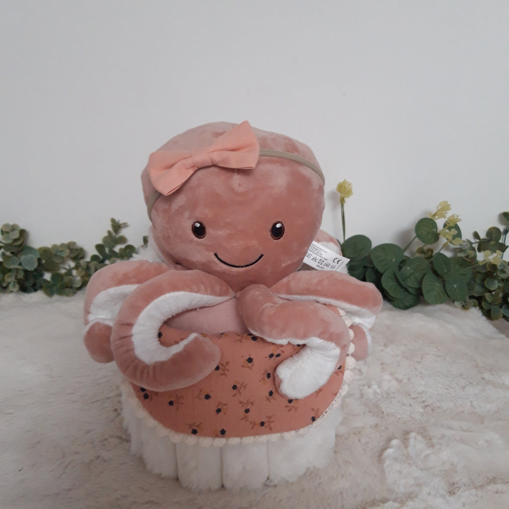 Gâteau de couches -Pieuvre rose