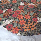 Couvercle à saladier Fleurs orange et noire