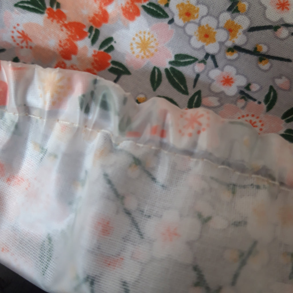 Couvercle à saladier Floral gris et orange