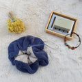 Fleur de douche bleue indigo et beige