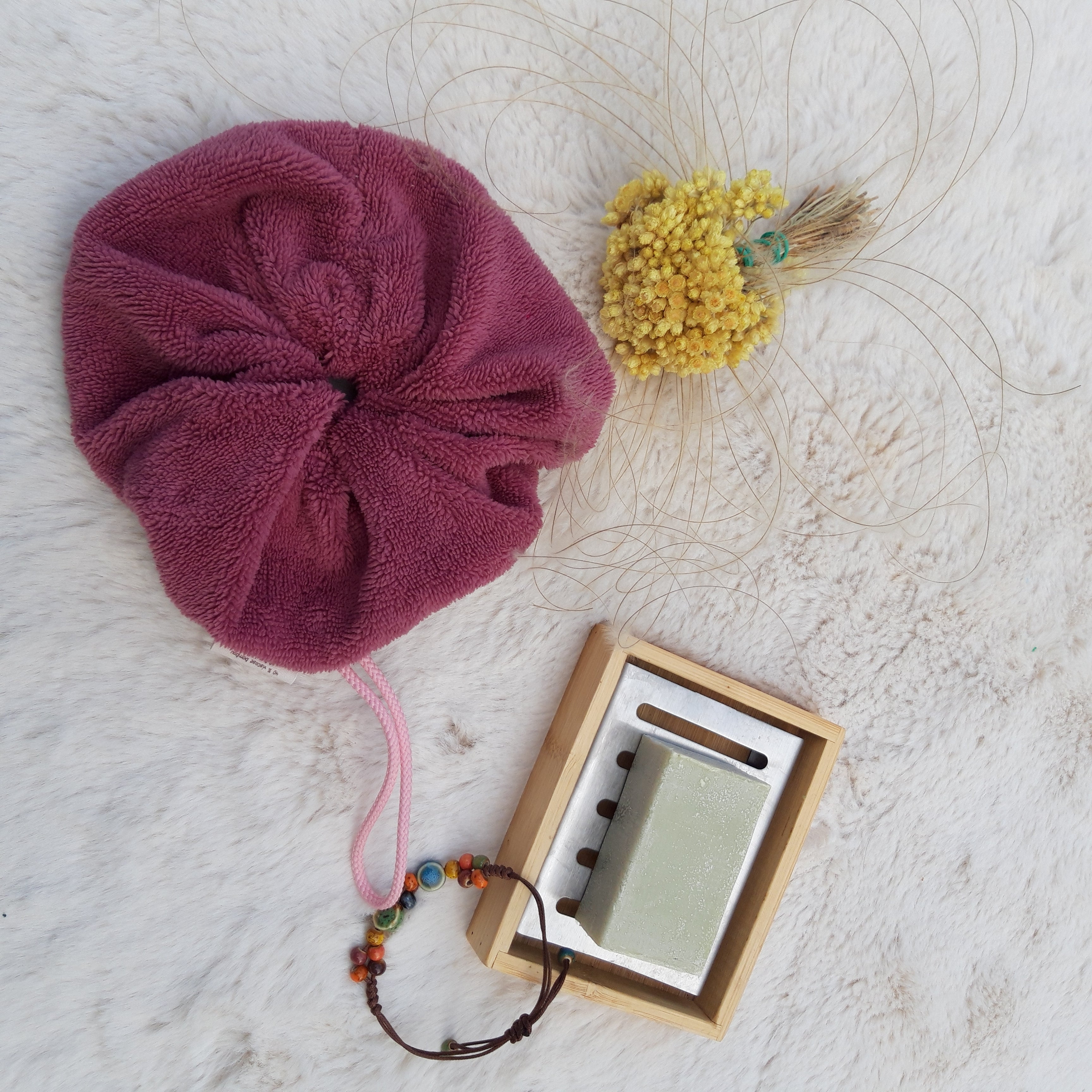 Fleur de douche vieux rose