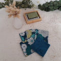 Lot de 5 lingettes vintage bleu