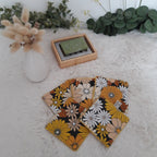 Lot de 5 lingettes vintage jaune