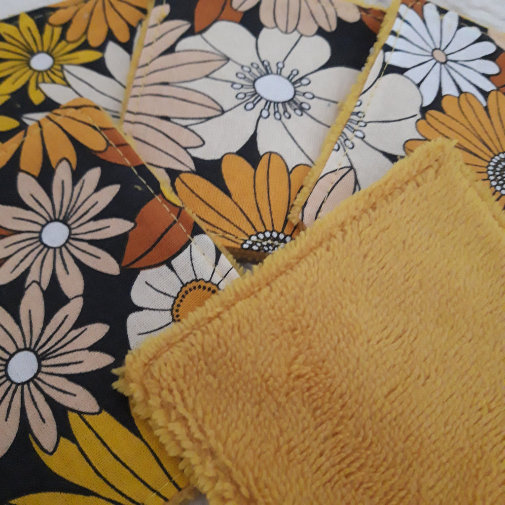 Lot de 5 lingettes vintage jaune