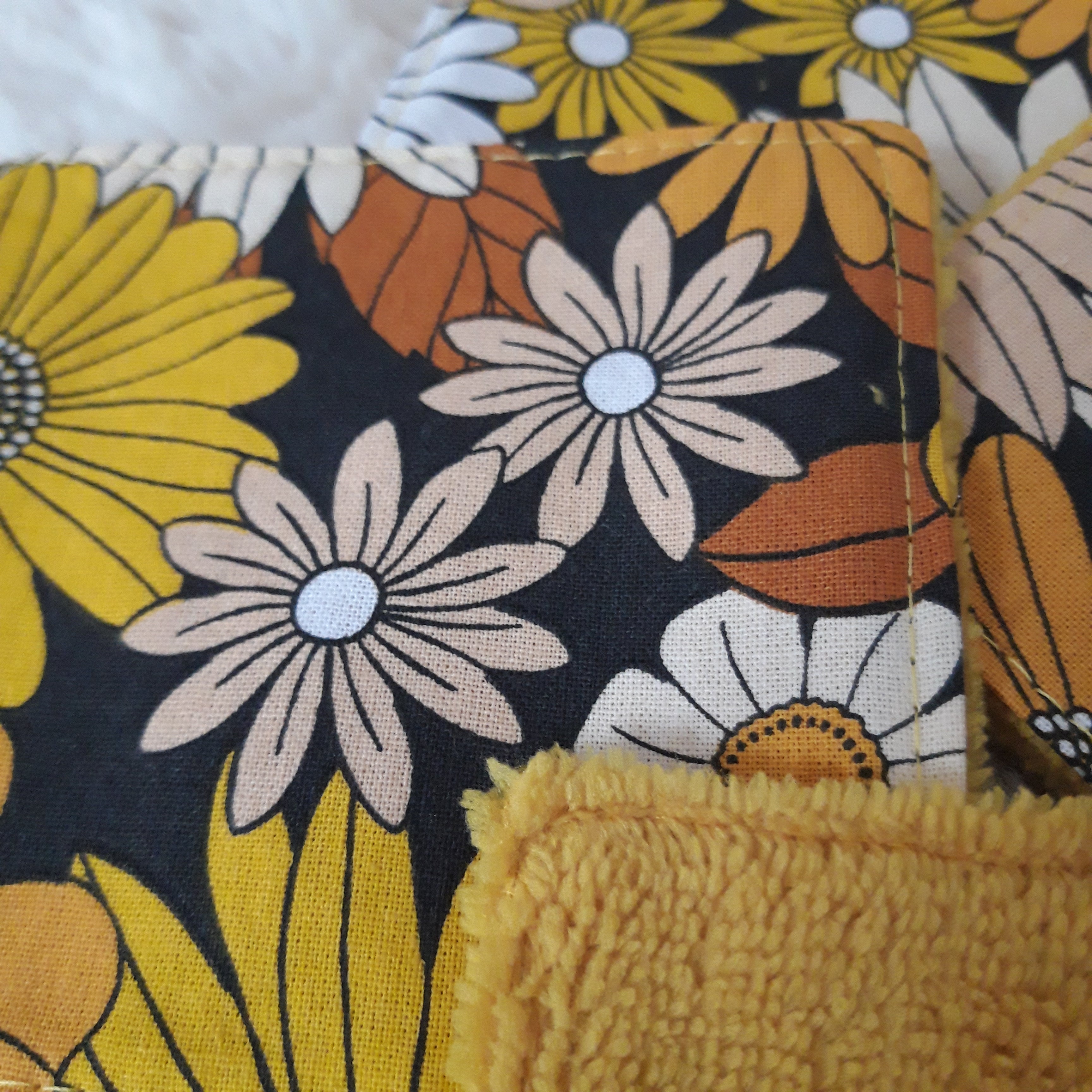 Lot de 5 lingettes vintage jaune