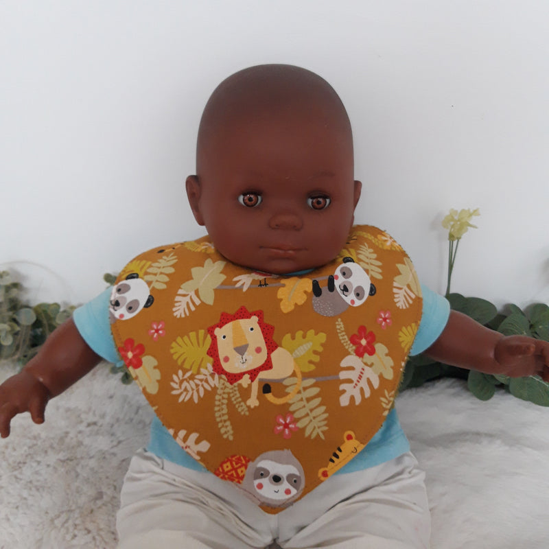 bavoir-bebe-bandana-eponge-coton-pression-baby-shower-maman savane