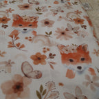 Bavoir élastique renard fleuri