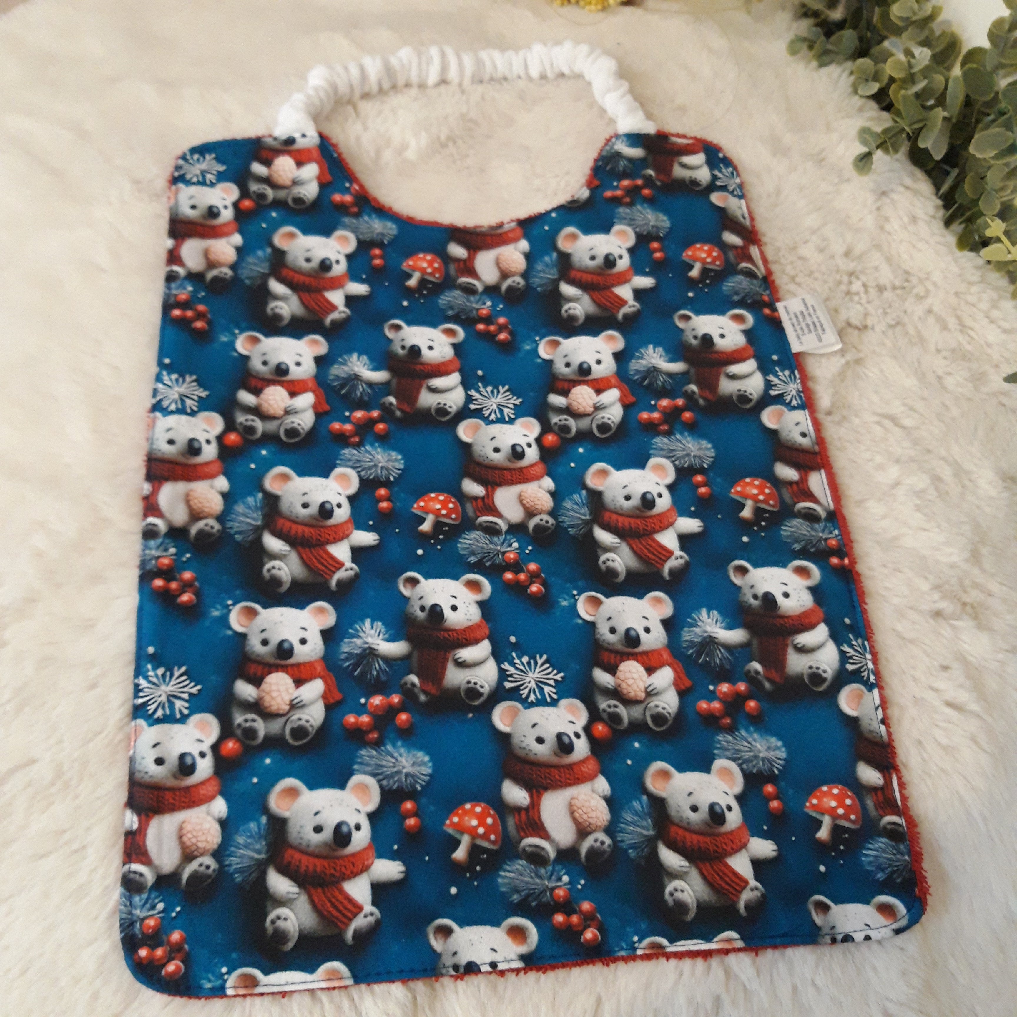 Bavoir élastique koala de Noël