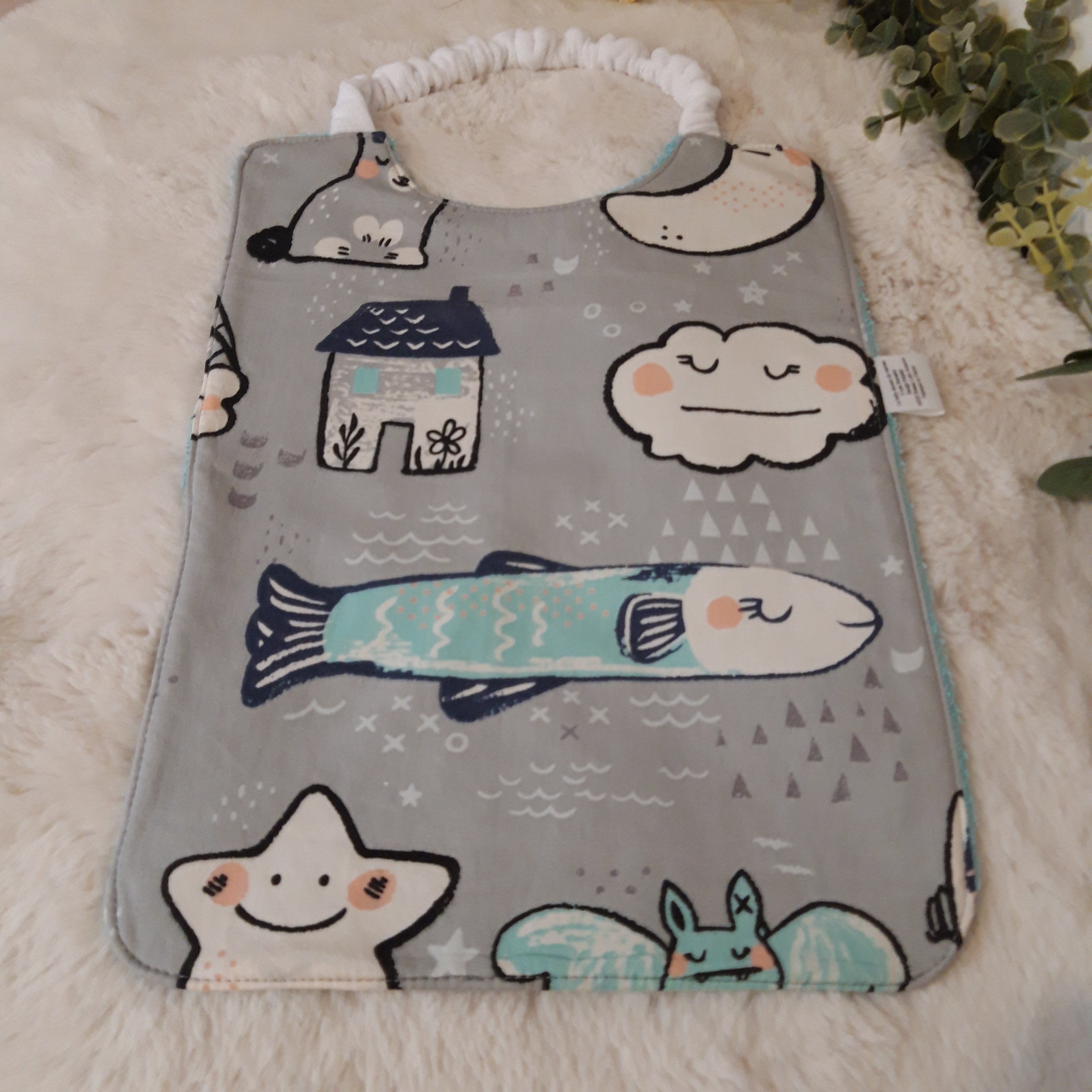 Bavoir élastique animaux abstraits